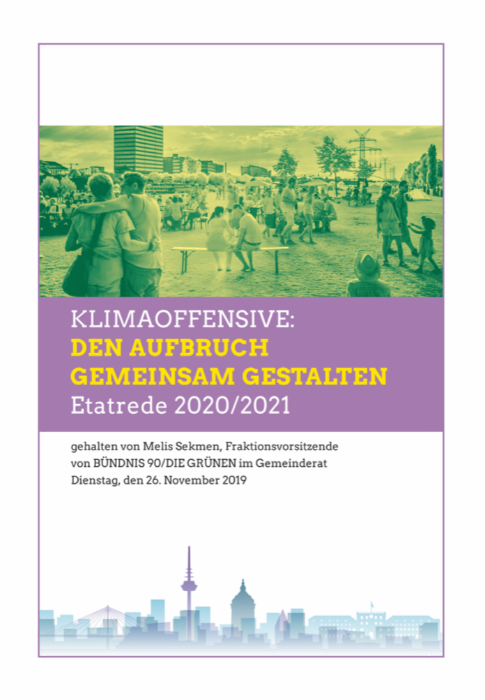 Titelbild der GRÜNEN Etatrede 2020 / 2021