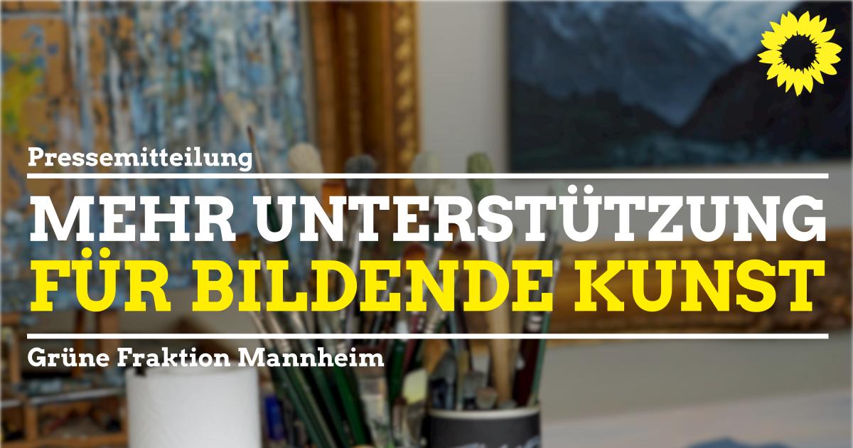 Atelier, im Vordergrund Schrift Mehr Unterstützung für Bildende Kunst